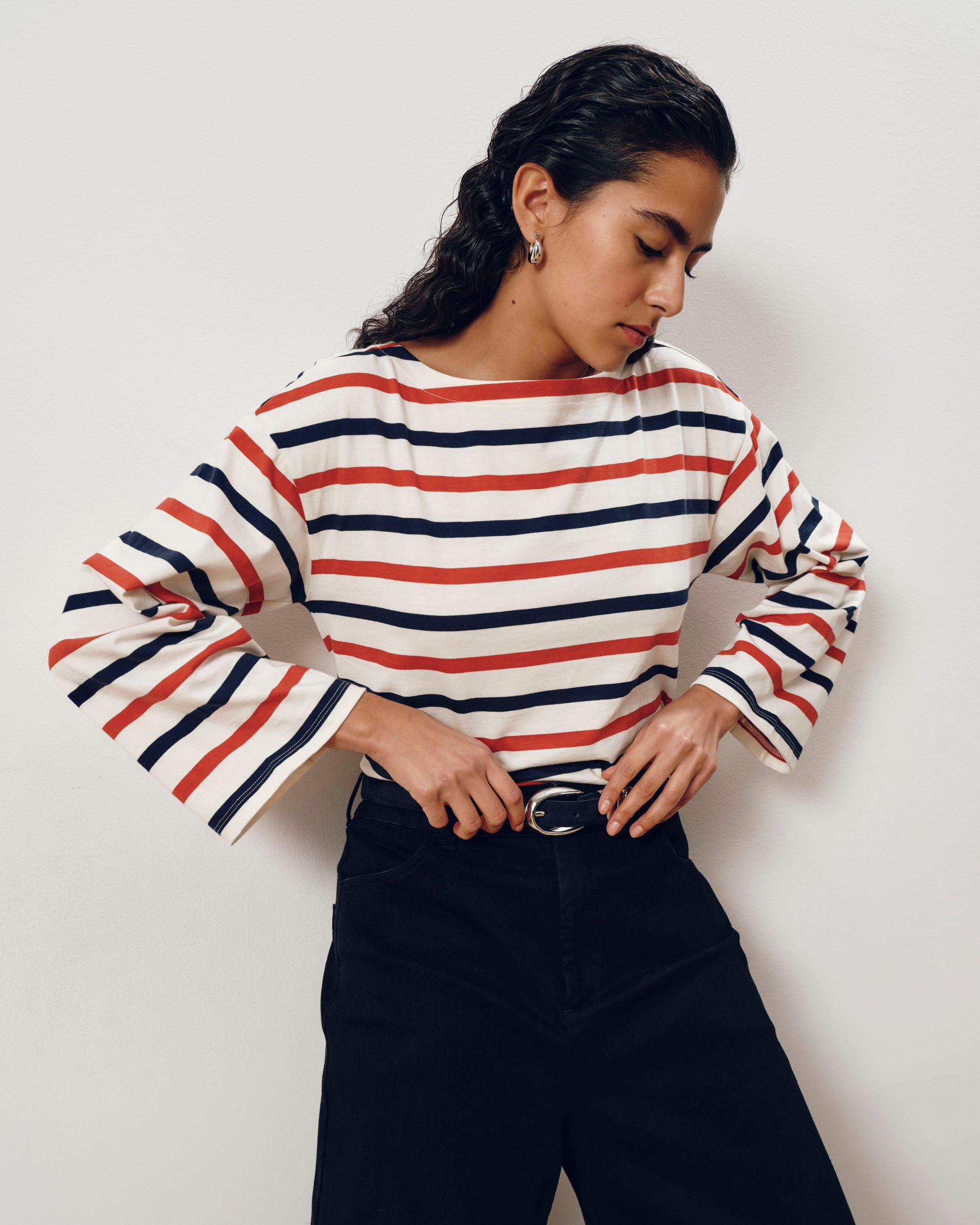 Montauk Breton Stripe Bell Sleeve Top - Red/White/Blue Stripe | Plus Size & Straight Size Women's Fashion | Universal Standard