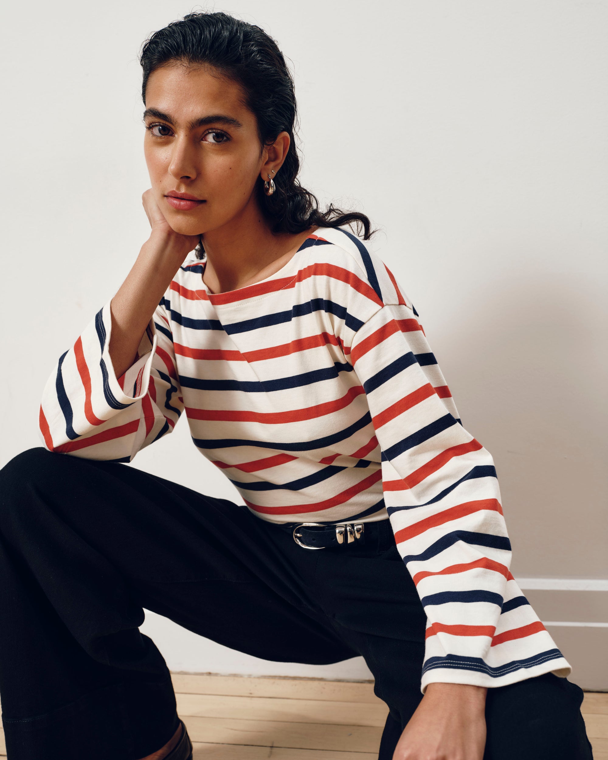 Montauk Breton Stripe Bell Sleeve Top - Red/White/Blue Stripe | Plus Size & Straight Size Women's Fashion | Universal Standard