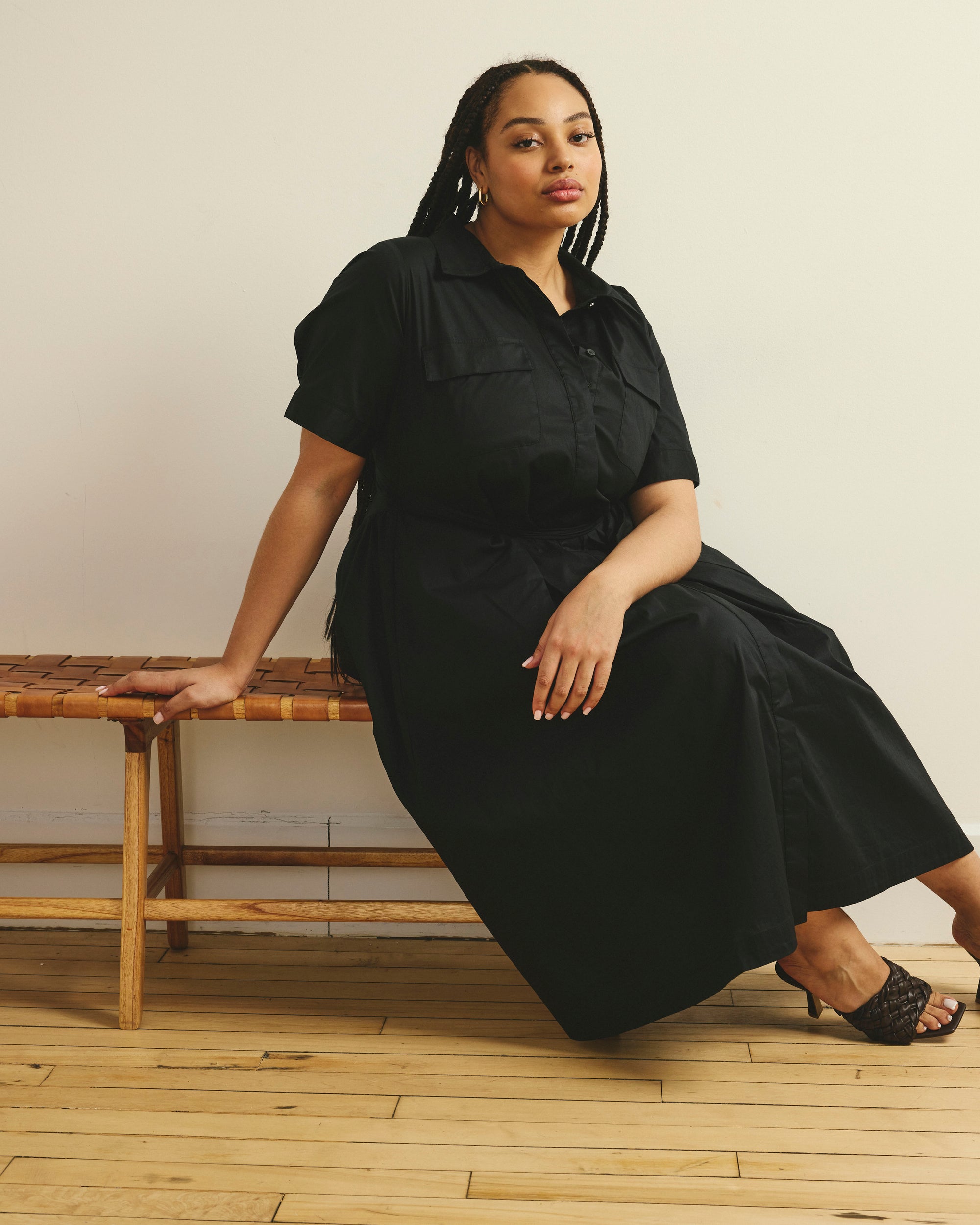 City Poplin Shirtdress - / Black- Size2XL - by Universal Standard City Poplin Shirtdress - / Black- Size2XL - by Universal Standard