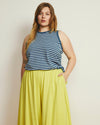 Cai High Neck Tank - Ink Blue/White Stripe | Plus Size & Straight Size Women's Fashion | Universal Standard