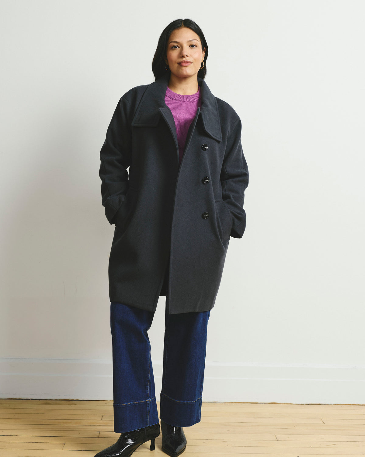 Marlo Cocoon Coat - Obsidian Gray
