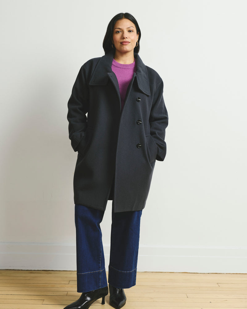 Marlo Cocoon Coat - Obsidian Gray