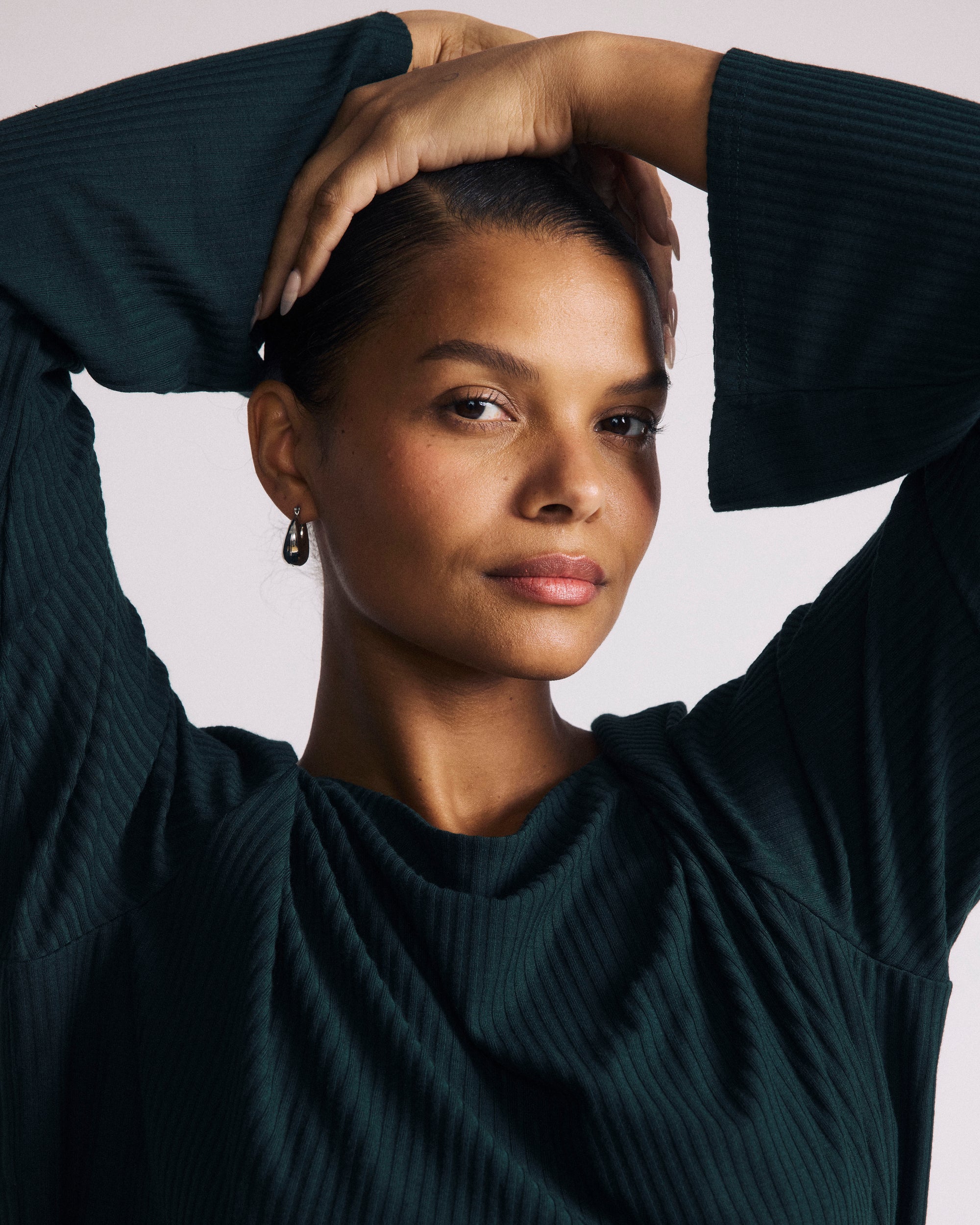 Yasmin Flare Sleeve Ribbed Top - Forest Green | Plus Size & Straight Size Women's Fashion | Universal Standard