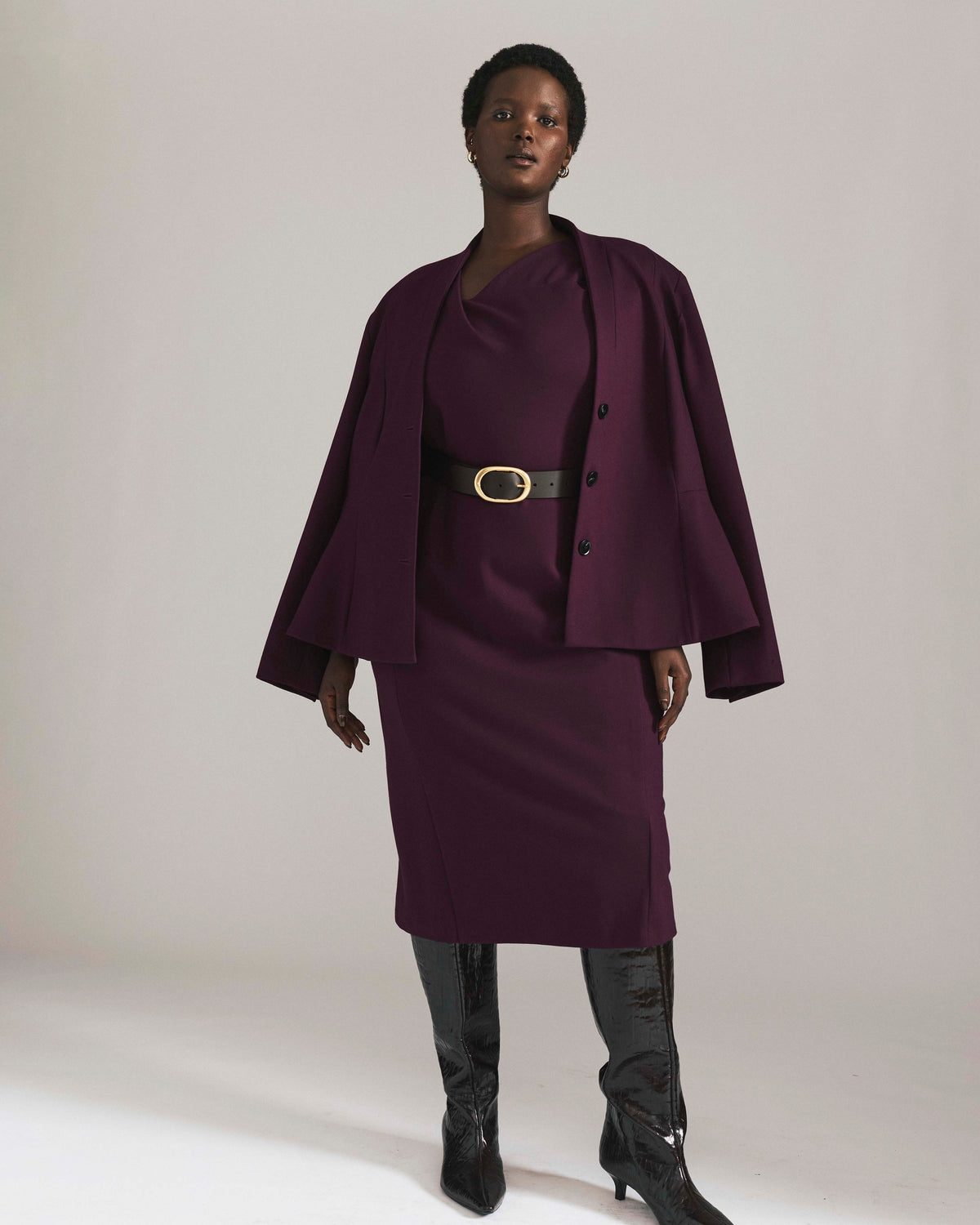 Kenton Peplum Ponte Blazer - Gamay | Plus Size & Straight Size Women's Fashion | Universal Standard