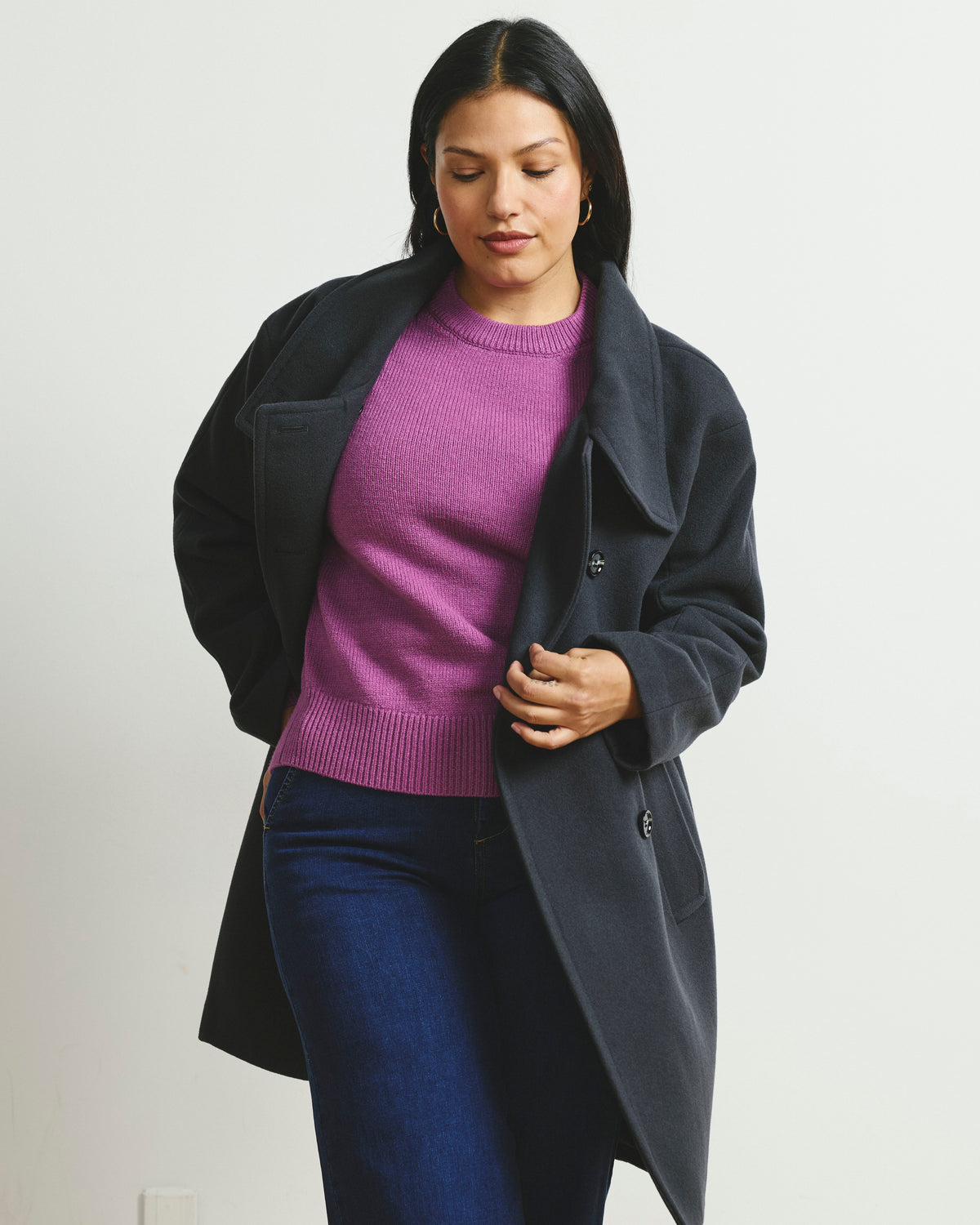 Soft Spun Long Sleeve Sweater - Purple Vision