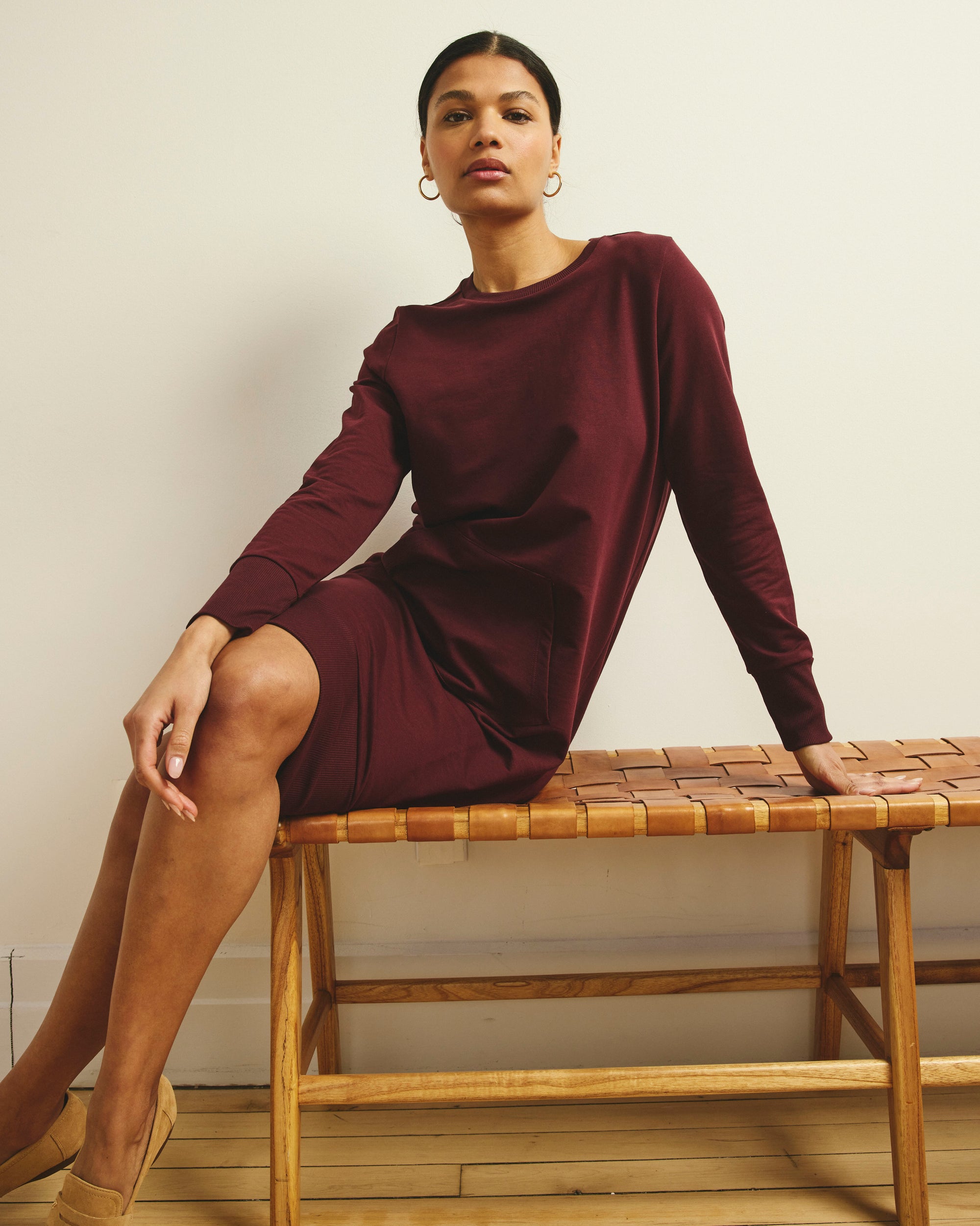 Bree Sweatshirt Dress - Black Cherry | Plus Size & Straight Size Women's Fashion | Universal Standard