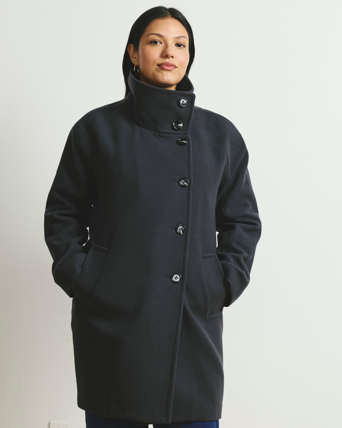 Marlo Cocoon Coat - Obsidian Gray