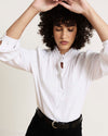 Endora Stretch Cupro Blouse - White | Plus Size & Straight Size Women's Fashion | Universal Standard