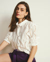 The Embroidered Artist Poplin Shirt - White | Plus Size & Straight Size Women's Fashion | Universal Standard