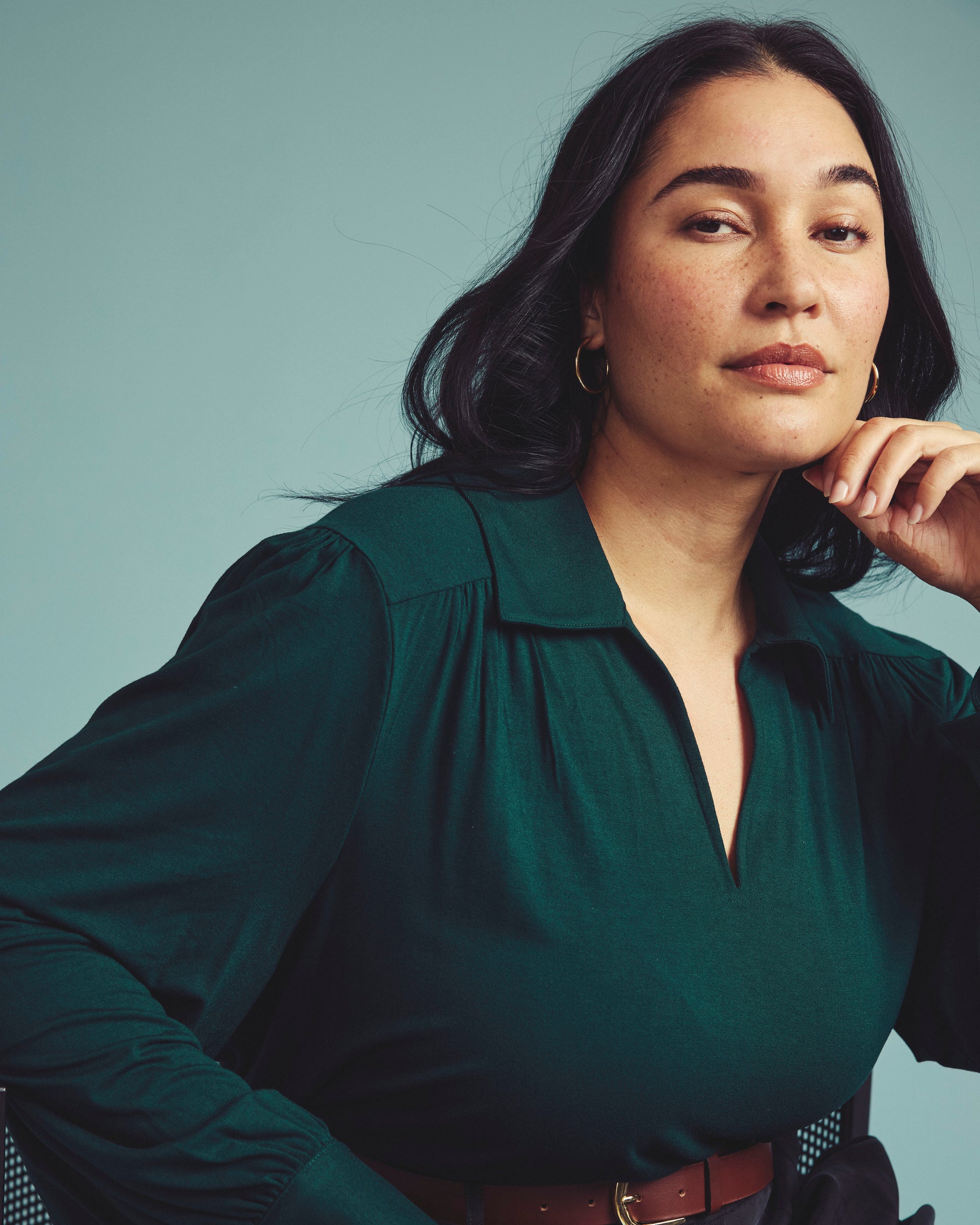 Moore Liquid Jersey Blouse - Forest Green | Plus Size & Straight Size Women's Fashion | Universal Standard