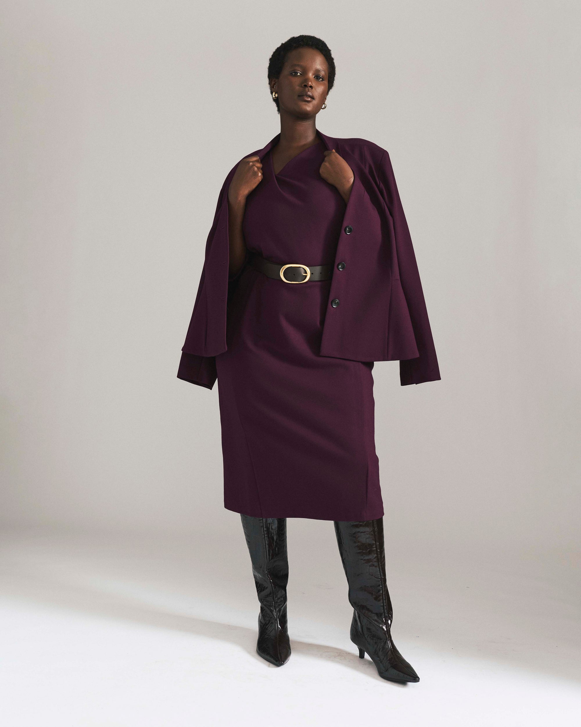Lando Sculpted Ponte Dress - Gamay | Plus Size & Straight Size Women's Fashion | Universal Standard