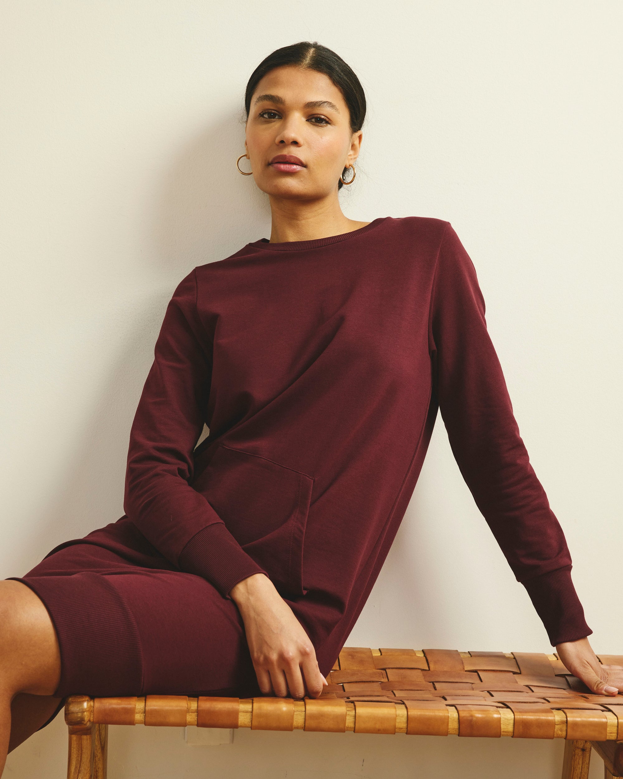 Bree Sweatshirt Dress - Black Cherry | Plus Size & Straight Size Women's Fashion | Universal Standard