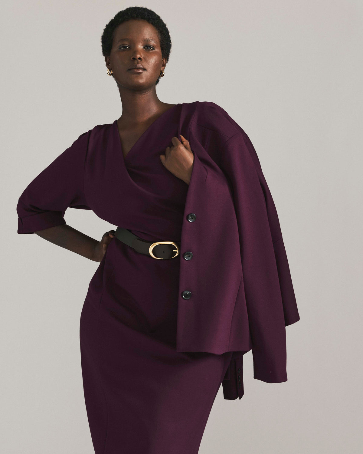 Kenton Peplum Ponte Blazer - Gamay | Plus Size & Straight Size Women's Fashion | Universal Standard