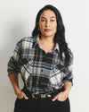Maine Stretch Flannel Shirt - Black/White Ashton Plaid