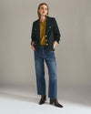 4 Pocket Ponte Blazer - Green Gemstone with Gold Buttons | Plus Size & Straight Size Women's Fashion | Universal Standard
