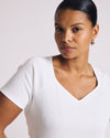 Carey Ribbed Sweetheart Tee - White | Plus Size & Straight Size Women's Fashion | Universal Standard