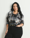 Maine Stretch Flannel Shirt - Black/White Ashton Plaid