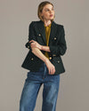 4 Pocket Ponte Blazer - Green Gemstone with Gold Buttons | Plus Size & Straight Size Women's Fashion | Universal Standard