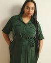 Cooling Stretch Cupro Savannah Dress - Forest Green | Plus Size & Straight Size Women's Fashion | Universal Standard