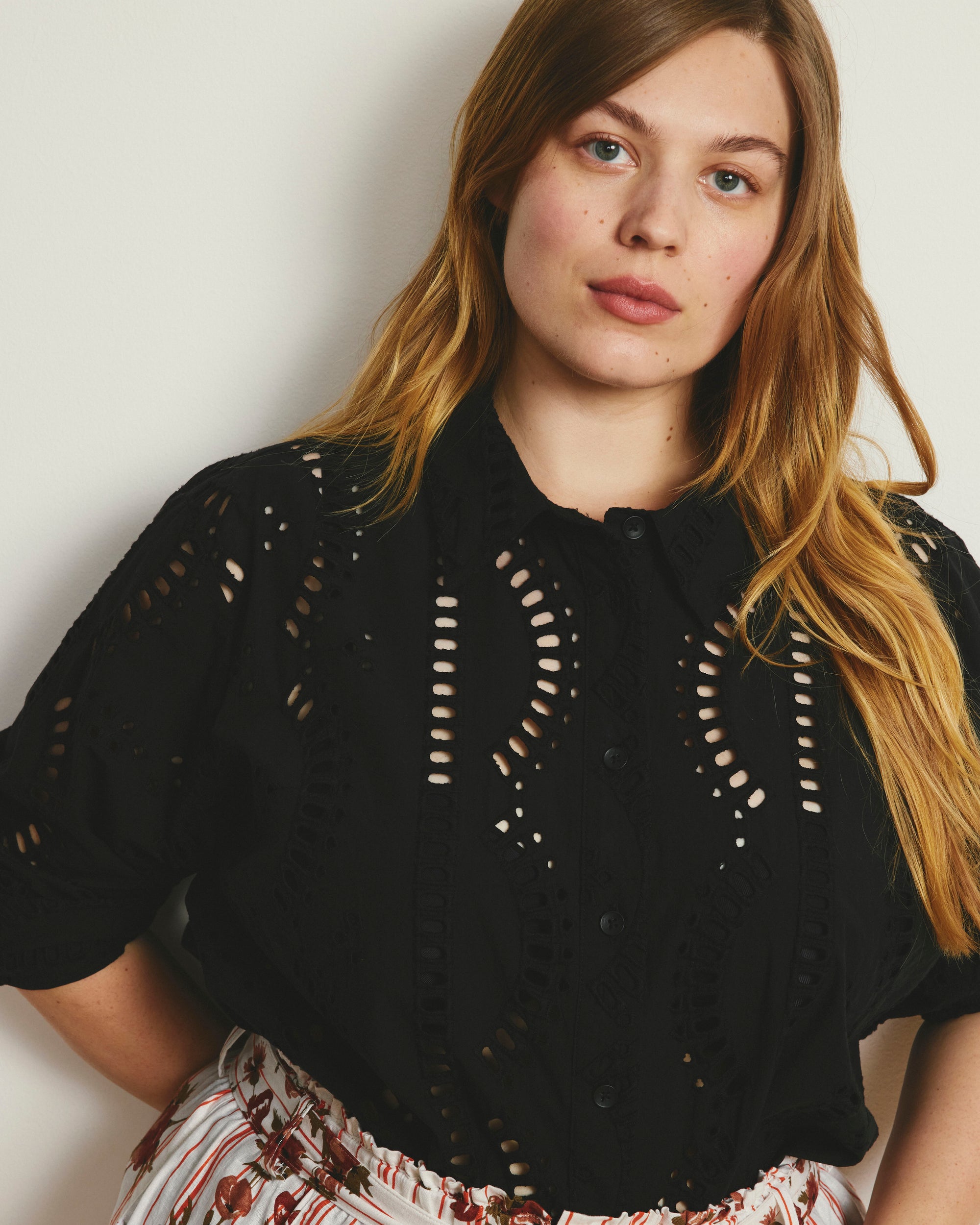 The Embroidered Artist Poplin Shirt - Black | Plus Size & Straight Size Women's Fashion | Universal Standard