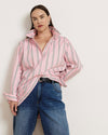 The Artist Oversized Poplin Shirt - Pink Horizon Stripe | Plus Size & Straight Size Women's Fashion | Universal Standard