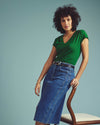 Ashley V Neck Cap Sleeve Tee - Green Park | Plus Size & Straight Size Women's Fashion | Universal Standard