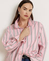 The Artist Oversized Poplin Shirt - Pink Horizon Stripe | Plus Size & Straight Size Women's Fashion | Universal Standard