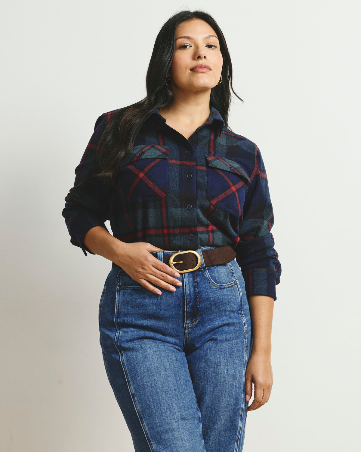 Maine Stretch Flannel Shirt - Bedford Plaid