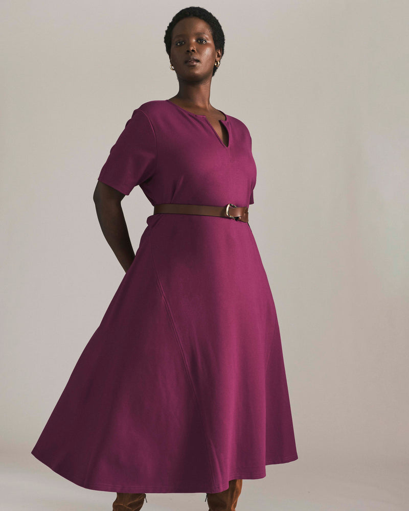 Saskia Ponte Dress - Plum Caspia | Plus Size & Straight Size Women's Fashion | Universal Standard