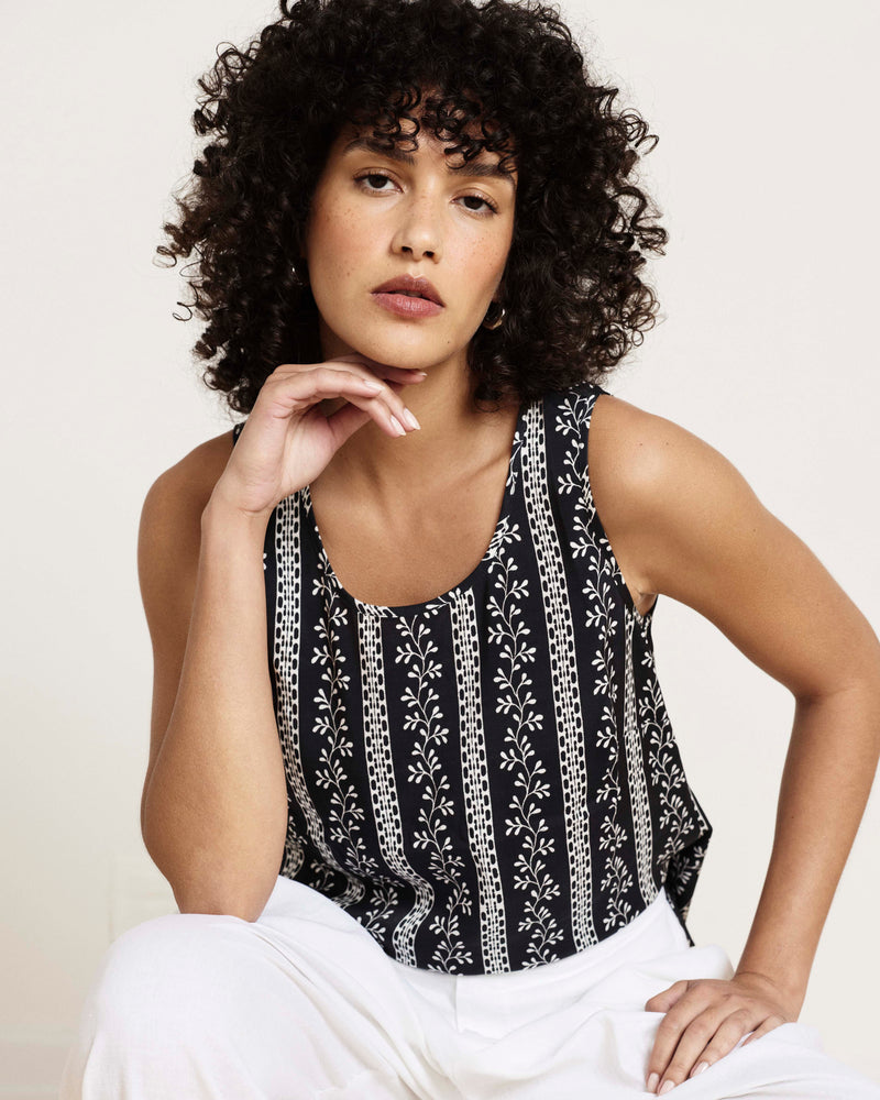 Cooling Stretch Cupro Tank - Florentine Print | Plus Size & Straight Size Women's Fashion | Universal Standard