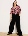 Lily Liquid Jersey V-Neck Stovepipe Tee - Pink Sgraffito Print | Plus Size & Straight Size Women's Fashion | Universal Standard