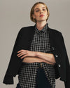 Elbe Stretch Poplin Shirt Classic Fit - Black Windowpane Check | Plus Size & Straight Size Women's Fashion | Universal Standard