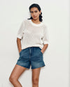 Rosie Pointelle Sweater Top - White | Plus Size & Straight Size Women's Fashion | Universal Standard