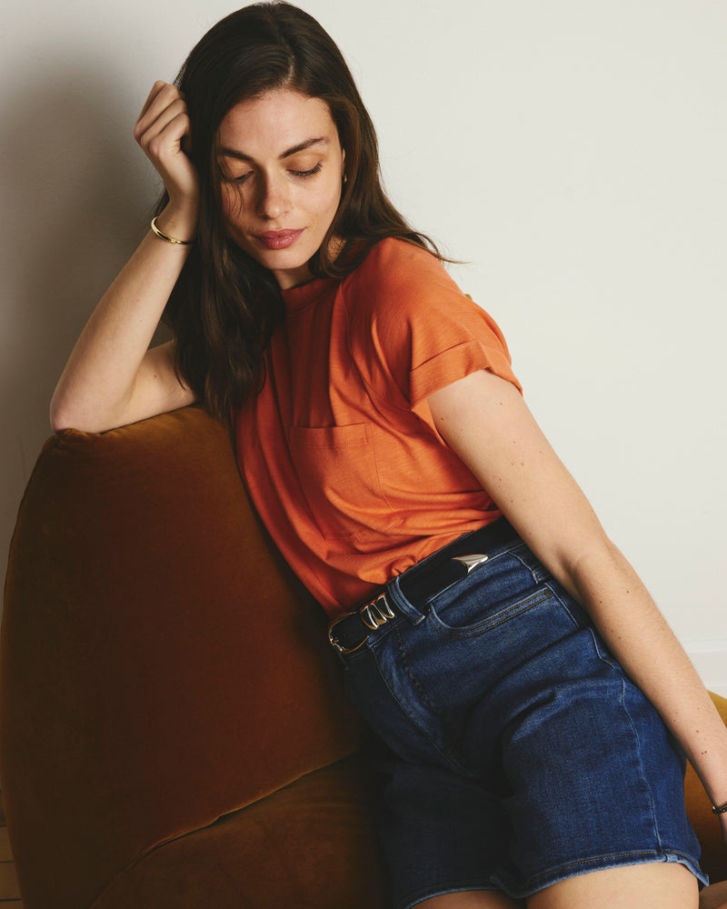 Light-As-Air Boy Tee - Italian Orange | Plus Size & Straight Size Women's Fashion | Universal Standard