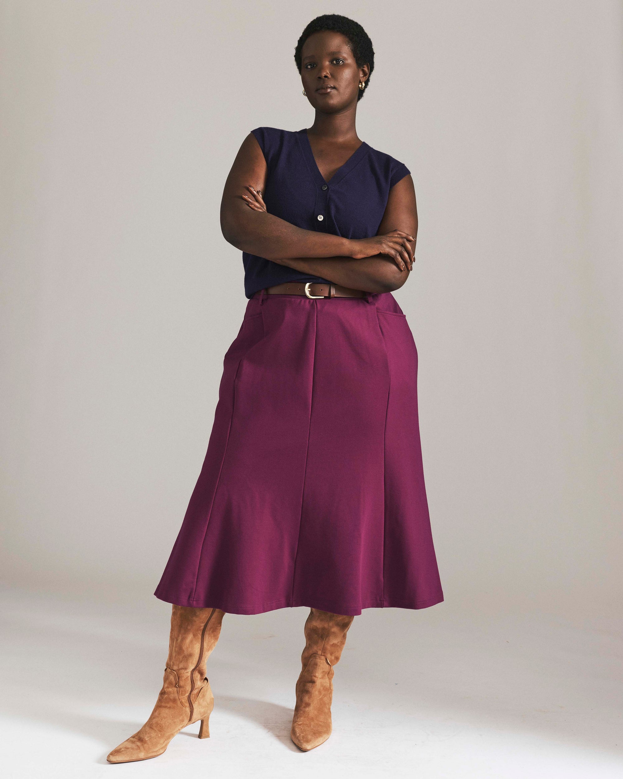 Carla Ponte Skirt - Plum Caspia | Plus Size & Straight Size Women's Fashion | Universal Standard