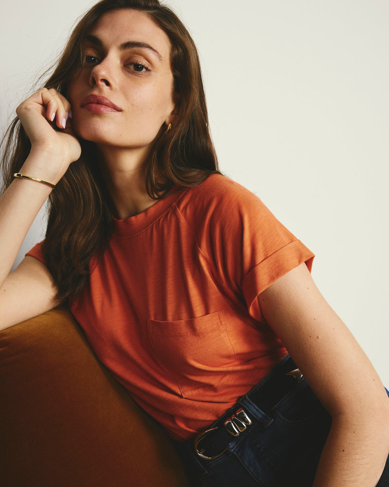 Light-As-Air Boy Tee - Italian Orange | Plus Size & Straight Size Women's Fashion | Universal Standard