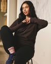 Woman wearing Lauren Classic Sweatshirt - Deep Brown from Universal Standard
