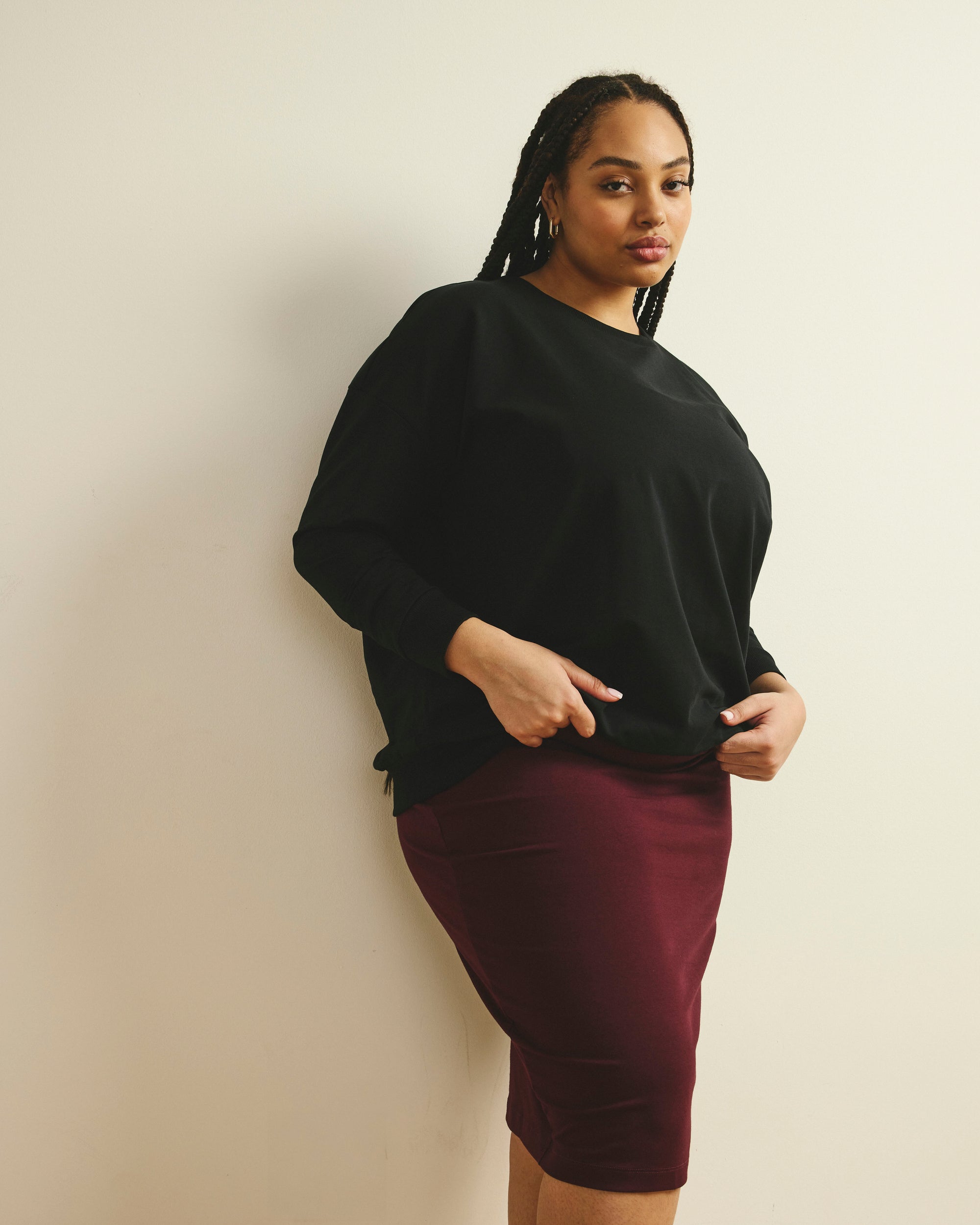 Danube Jersey Skirt - Black Cherry | Plus Size & Straight Size Women's Fashion | Universal Standard