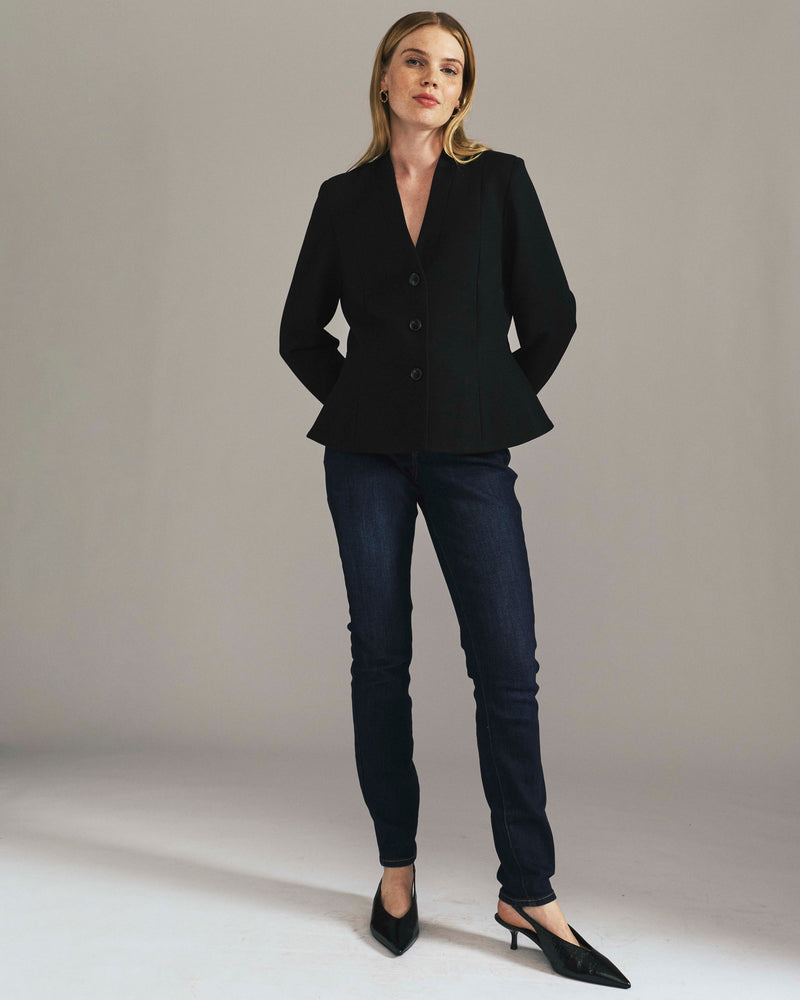Kenton Peplum Ponte Blazer - Black | Plus Size & Straight Size Women's Fashion | Universal Standard