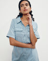 Perfect Tencel Chambray Short Sleeve Shirtdress - Morning Blue | Plus Size & Straight Size Women's Fashion | Universal Standard