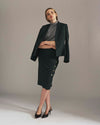 Anya Ponte Skirt - Green Gemstone with Gold Buttons | Plus Size & Straight Size Women's Fashion | Universal Standard