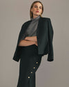 Anya Ponte Skirt - Green Gemstone with Gold Buttons | Plus Size & Straight Size Women's Fashion | Universal Standard
