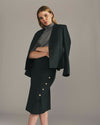 Anya Ponte Skirt - Green Gemstone with Gold Buttons | Plus Size & Straight Size Women's Fashion | Universal Standard