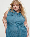 Perfect Tencel Chambray Sleeveless Savannah Shirtdress - Cove Blue | Plus Size & Straight Size Women's Fashion | Universal Standard