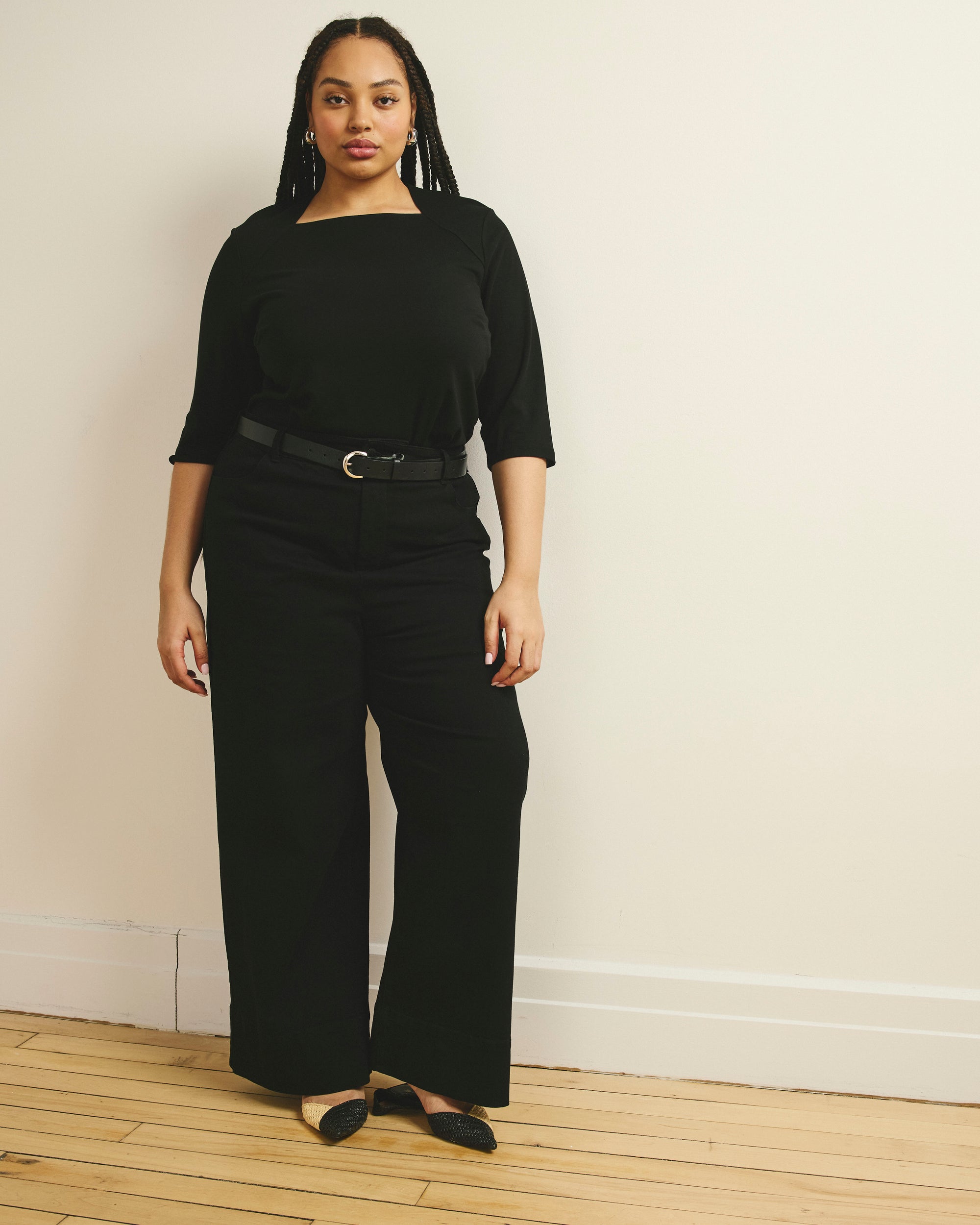 Envelope Neck Viscose Jersey Top - Black | Plus Size & Straight Size Women's Fashion | Universal Standard