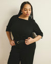 Envelope Neck Viscose Jersey Top - Black | Plus Size & Straight Size Women's Fashion | Universal Standard