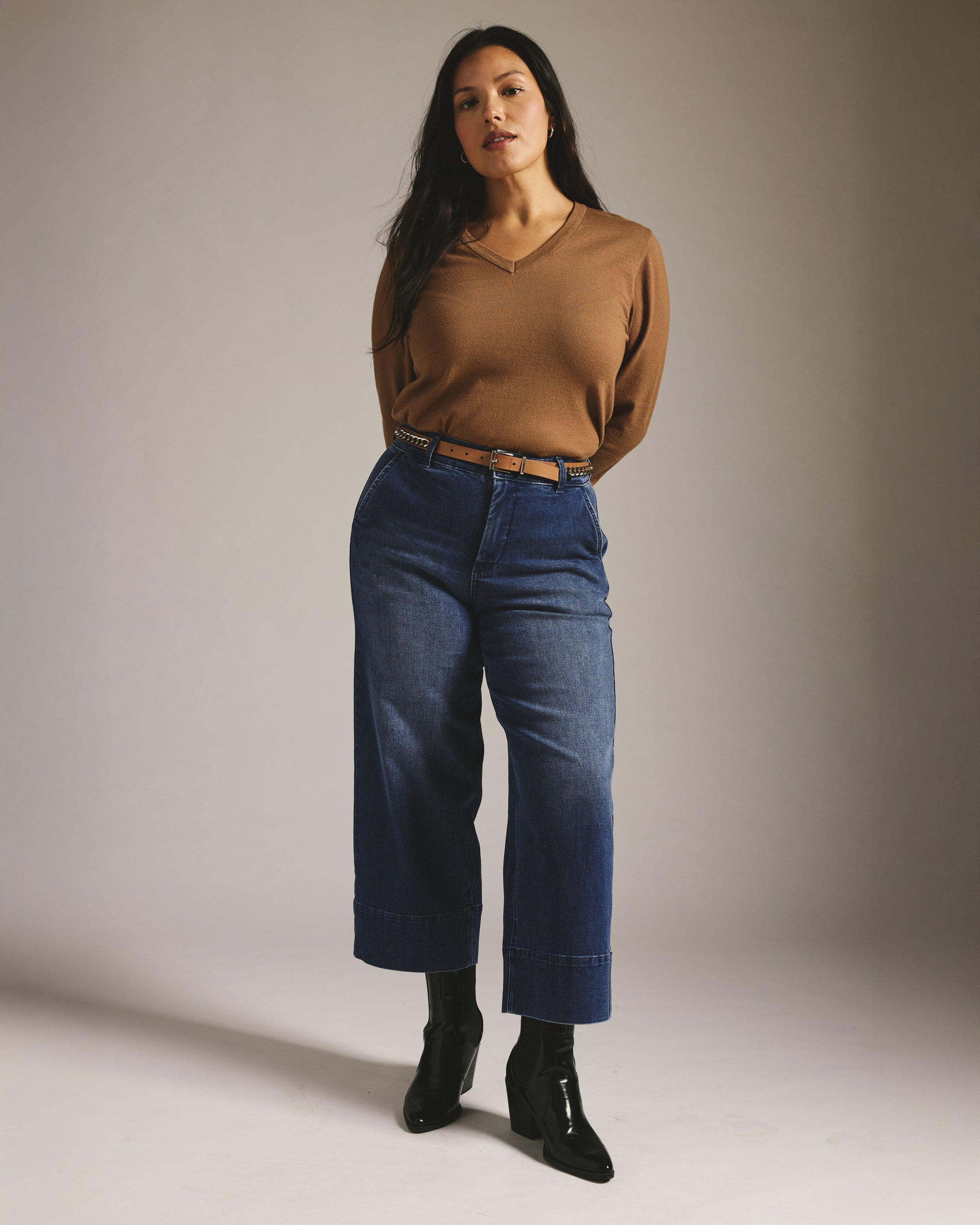 Carol High Rise Cropped Jeans - True Blue