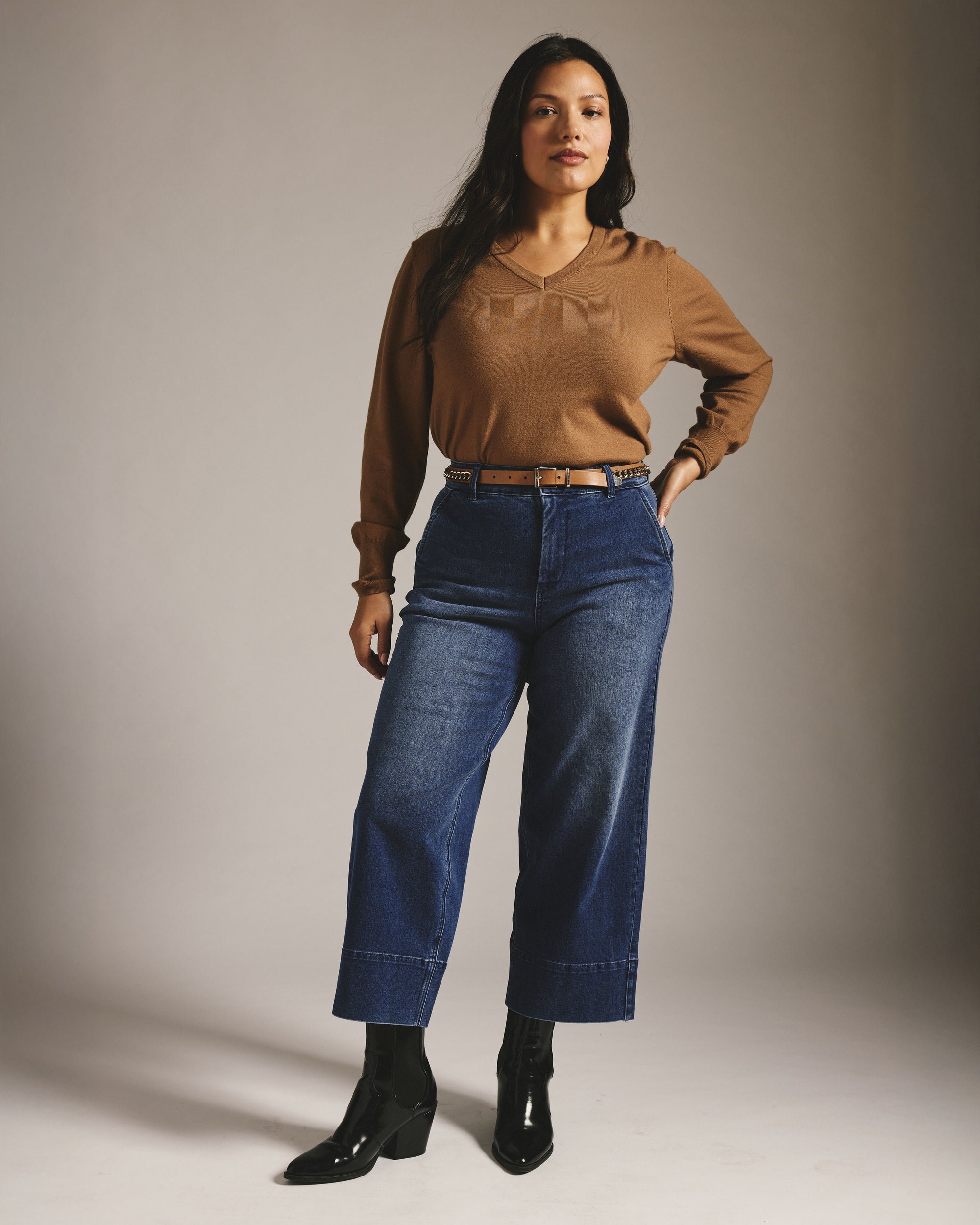 Carol High Rise Cropped Jeans - True Blue