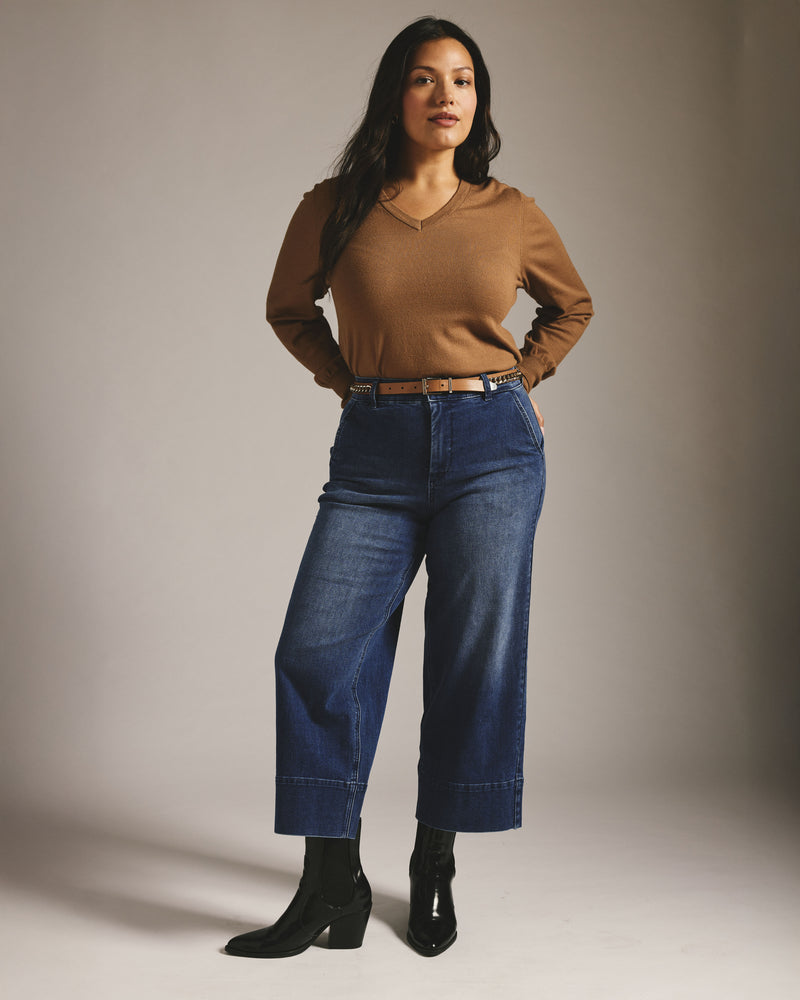 Carol High Rise Cropped Jeans - True Blue