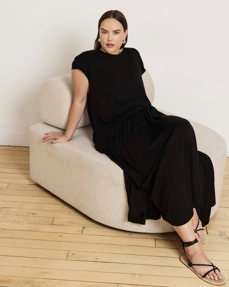 Alida Draped Liquid Jersey Top - Black | Plus Size & Straight Size Women's Fashion | Universal Standard